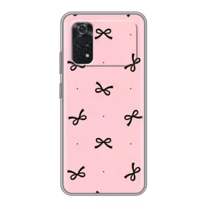 Чехол банты для Xiaomi POCO X4 Pro 5G (Черные бантики)