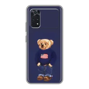 Чехлы Мишка Тедди для Поко X4 про 5джи (Мишка USA)
