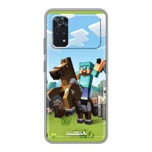 Чехлы для Xiaomi POCO X4 Pro 5G (Персонажи Майн Крафт) (На коне)