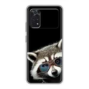 Силиконовый Чехол с Енотами на Xiaomi POCO X4 Pro 5G (Стильный Енот)