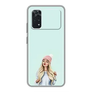 Силіконовый Чохол на Xiaomi POCO X4 Pro 5G з картинкой Модных девушек (В шапці)
