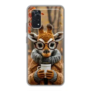 Друкований чохол 'Звірята з кавою' для Xiaomi POCO X4 Pro 5G (Жираф з кавою)