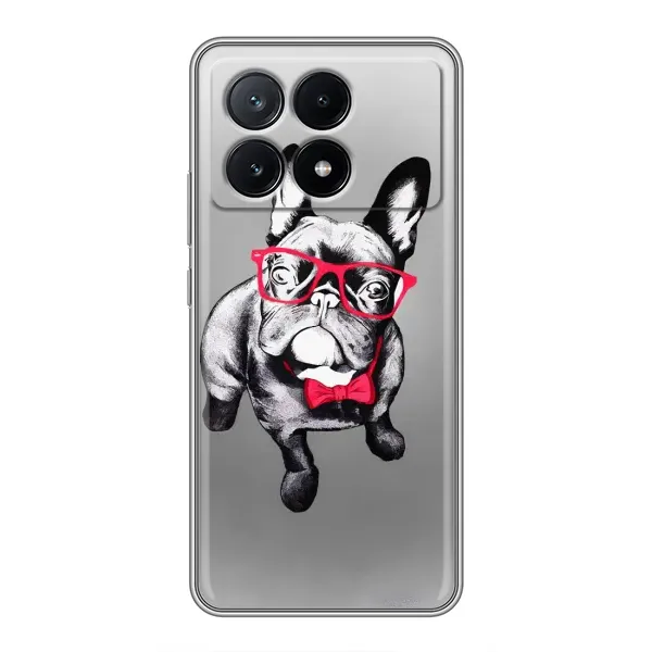 Чехол с рисунком «Бульдог в очках» для Xiaomi POCO X6 Pro (5G) Чехол с рисунком «Бульдог в очках» для Xiaomi POCO X6 Pro (5G)