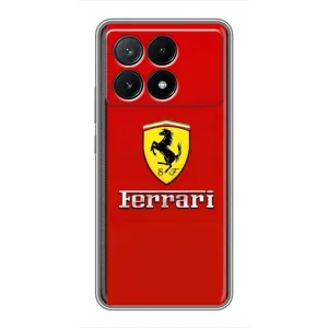Силиконовый бампер с картинкой машины на Xiaomi POCO X6 Pro (5G) (Ferrari Logo)