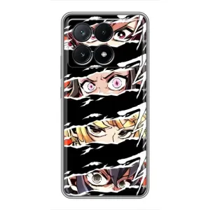 Силіконові чохлі з очіма Anime для Поко Х6 Про (5G) (Очі на чорному)