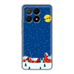Силиконовый бампер на рождество для Xiaomi POCO X6 Pro (5G) (Город в снегу)