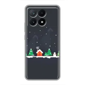 Силиконовый бампер на рождество для Xiaomi POCO X6 Pro (5G) (Город зимний)