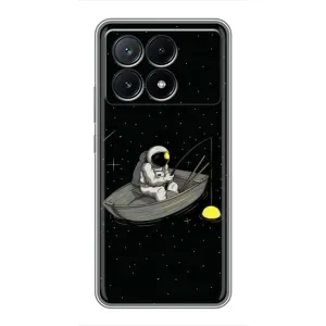 Силиконовый Чехол с принтом "Космонавты" на Xiaomi POCO X6 Pro (5G) (Космонавт на рыбалке)