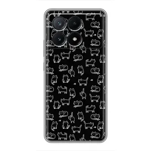 Чохол на тематику: Коти для Xiaomi POCO X6 Pro (5G) (Котики на чорному)