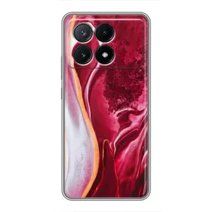 Чехлы с тематикой "Мрамор" на Поко Х6 Про (5G) (Красный мрамор)