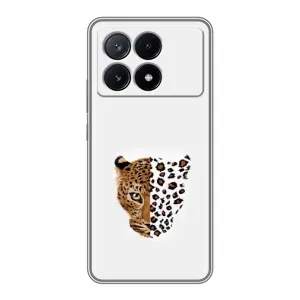 Чохол з леопардовим принтом на Xiaomi POCO X6 Pro (5G) (Леопард на білому)