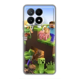 Чехлы для Xiaomi POCO X6 Pro (5G) (Персонажи Майн Крафт) (Майн-крафт)