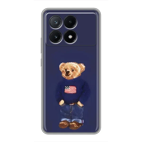 Чехол с рисунком «Мишка USA» для Xiaomi POCO X6 Pro (5G)