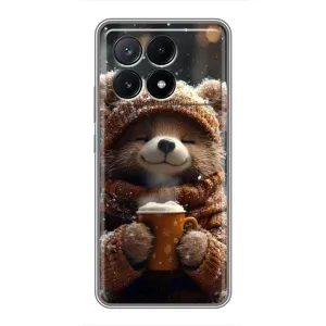 Друкований чохол 'Звірята з кавою' для Xiaomi POCO X6 Pro (5G) (Ведмедик з кавою)