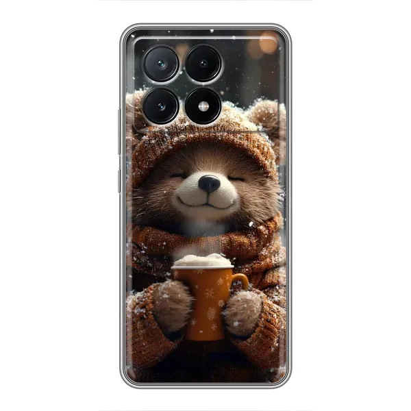Чохол з малюнком «Ведмедик з кавою» для Xiaomi POCO X6 Pro (5G) Чохол з малюнком «Ведмедик з кавою» для Xiaomi POCO X6 Pro (5G)
