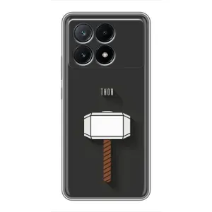 Чехол Супергерои Марвел на Поко Х6 Про (5G) (Молот Тора)