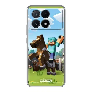 Чехлы для Xiaomi POCO X6 Pro (5G) (Персонажи Майн Крафт) (На коне)