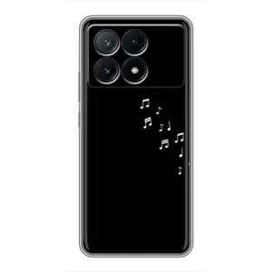 Чехол с картинками на черном фоне для Xiaomi POCO X6 Pro (5G) (Ноты)