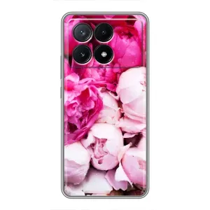 Силиконовый бампер с принтом (цветочки) на Поко Х6 Про (5G) (Пионы)