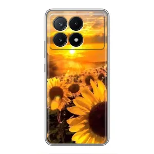 Чехол с Цветами для Xiaomi POCO X6 Pro (5G) (поле подсолнухов)