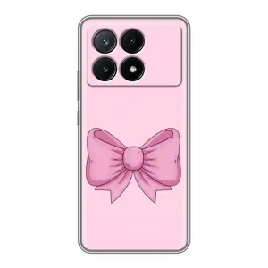 Чехол банты для Xiaomi POCO X6 Pro (5G) (Розовый бантик)