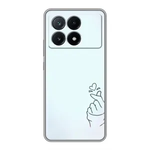 Чехлы (Знак сердечка) на Xiaomi POCO X6 Pro (5G) (Сердце на голубом)
