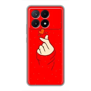 Чехлы (Знак сердечка) на Xiaomi POCO X6 Pro (5G) (Сердце на красном)