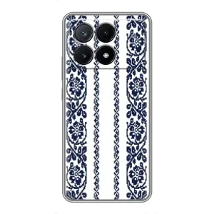 Силиконовый Чехол на Xiaomi POCO X6 Pro (5G) с картинкой Вышиванки (Синяя вышиванка)