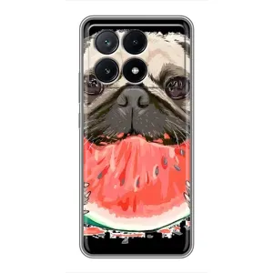 Чехол (ТПУ) Милые собачки для Xiaomi POCO X6 Pro (5G) (Смешной Мопс)