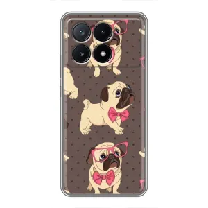Чехол (ТПУ) Милые собачки для Xiaomi POCO X6 Pro (5G) (Собачки Мопсики)