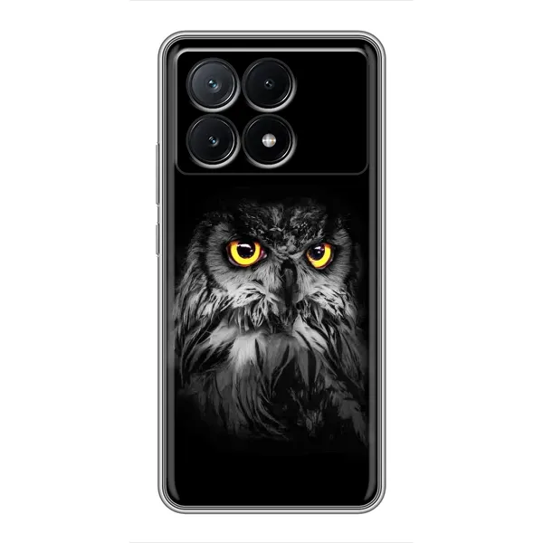 Чехол с рисунком «Сова на чёрном» для Xiaomi POCO X6 Pro (5G) Чехол с рисунком «Сова на чёрном» для Xiaomi POCO X6 Pro (5G)
