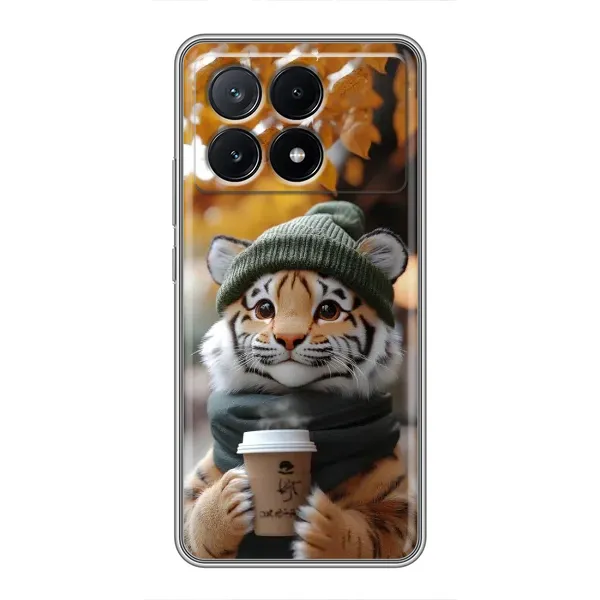 Чохол з малюнком «Тигр з кавою» для Xiaomi POCO X6 Pro (5G) Чохол з малюнком «Тигр з кавою» для Xiaomi POCO X6 Pro (5G)