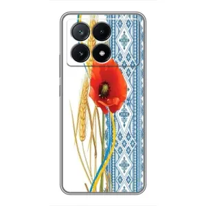 Силиконовый Чехол на Xiaomi POCO X6 Pro (5G) с картинкой Вышиванки (Вышиванка с цветком)