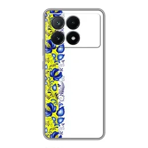 Силиконовый Чехол на Xiaomi POCO X6 Pro (5G) с картинкой Вышиванки (Желто-синяя вышиванка)