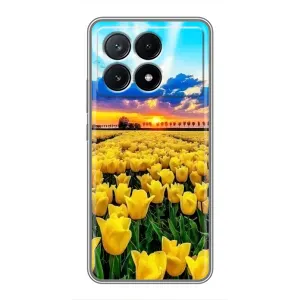 Чехлы с картинкой (Тюльпаны) на Поко Х6 Про (5G) (Желтые тюльпаны)