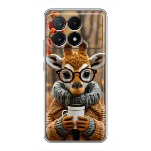 Друкований чохол 'Звірята з кавою' для Xiaomi POCO X6 Pro (5G) (Жираф з кавою)