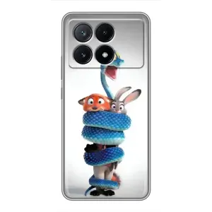 Силиконовый чехол с принтом Зоотрополіс для Xiaomi POCO X6 Pro (5G) (Змея Зоо)