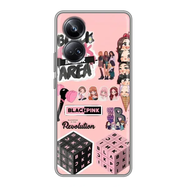 Чехол с рисунком «BLACK PINK коллаж» для Realme 10 Pro Plus