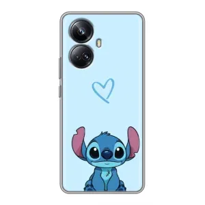 Чехол с рисунком Стич для Realme 10 Pro Plus (Голубой Стич)