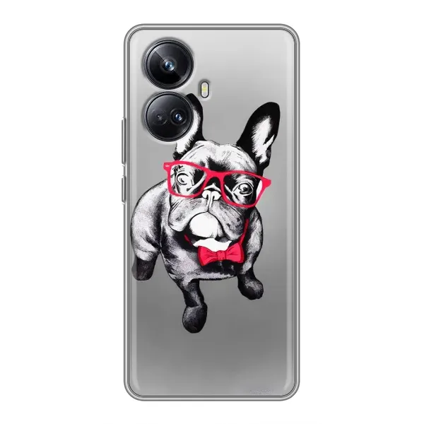Чехол с рисунком «Бульдог в очках» для Realme 10 Pro Plus Чехол с рисунком «Бульдог в очках» для Realme 10 Pro Plus