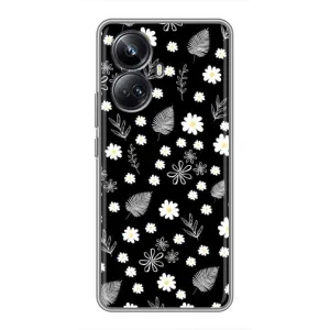Чехлы с тематикой "ЦВЕТЫ" на Realme 10 Pro Plus (цветение на чорном)