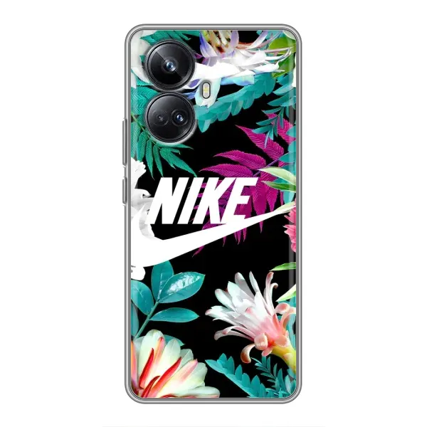 Чехол с рисунком «Цветочный Nike» для Realme 10 Pro Plus