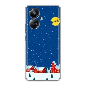 Силиконовый бампер на рождество для Realme 10 Pro Plus (Город в снегу)