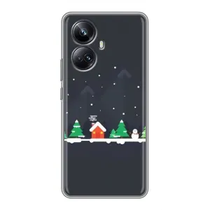 Силиконовый бампер на рождество для Realme 10 Pro Plus (Город зимний)