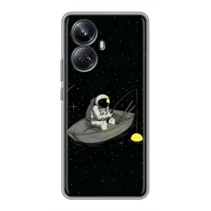 Силіконовый Чохол з принтом "Космонавти" на Realme 10 Pro Plus (Космонавт на рибалці)