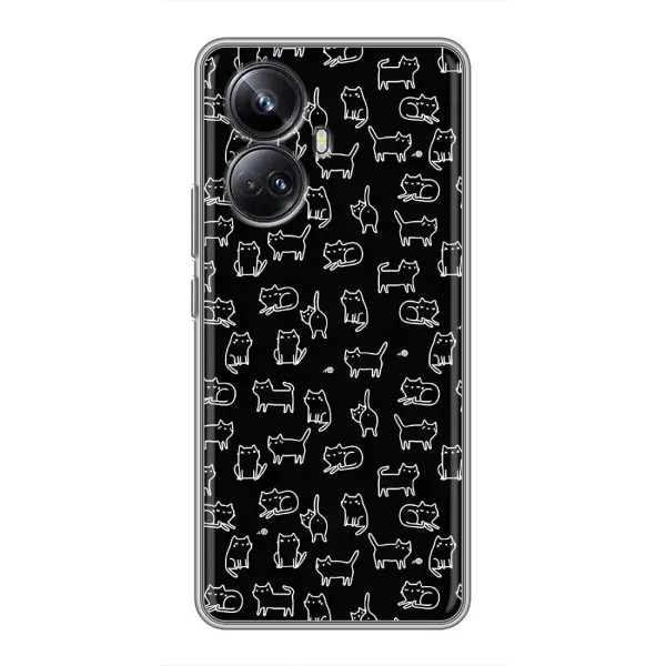 Чехол с рисунком «Котики на черном» для Realme 10 Pro Plus Чехол с рисунком «Котики на черном» для Realme 10 Pro Plus