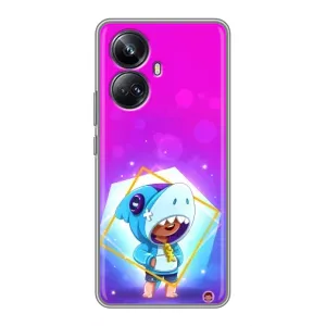 Чехол Бравл Старс для Realme 10 Pro Plus (Леон в костюме Акулы)