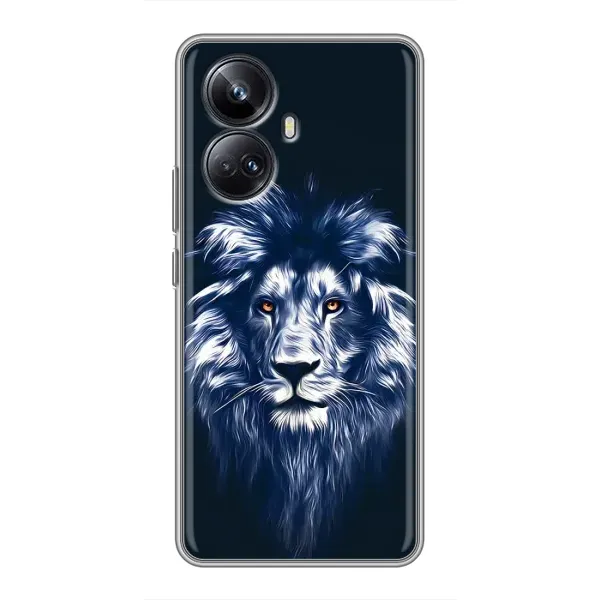 Чехол с рисунком «Лев - синий» для Realme 10 Pro Plus Чехол с рисунком «Лев - синий» для Realme 10 Pro Plus