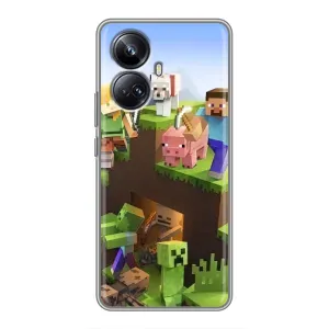 Чехлы для Realme 10 Pro Plus (Персонажи Майн Крафт) (Майн-крафт)