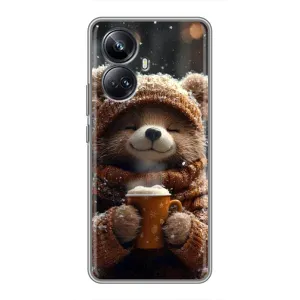Друкований чохол 'Звірята з кавою' для Realme 10 Pro Plus (Ведмедик з кавою)